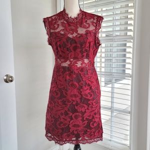 Dark Red Lace Dress